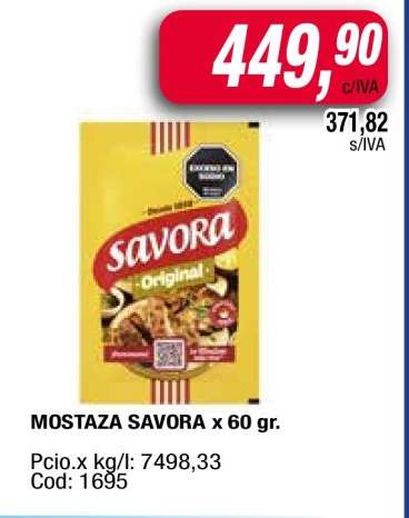 MOSTAZA SAVORA x 60 gr.