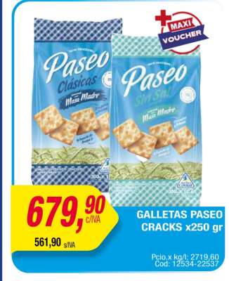 Galletas Paseo Cracks x250 gr