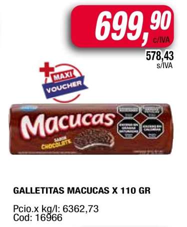 GALLETITAS MACUCAS X 110 GR