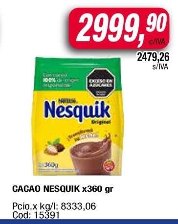 CACAO NESQUIK x360 gr