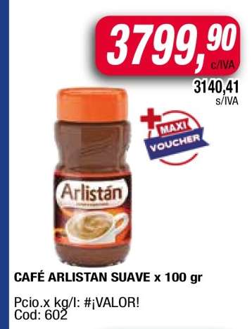 CAFÉ ARLISTAN SUAVE x 100 gr
