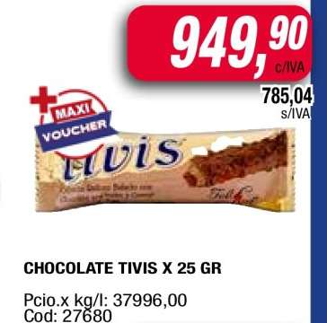 CHOCOLATE TIVIS X 25 GR