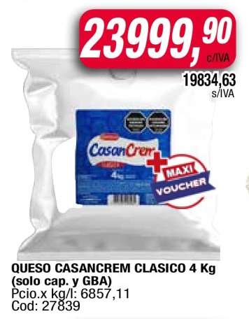 QUESO CASANCREM CLASICO 4 Kg