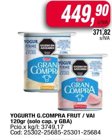 YOGURTH G.COMPRA FRUT / VAI 120gr
