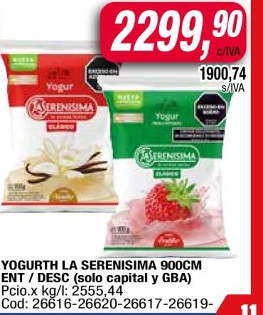 Yogurth La Serenisima 900CM