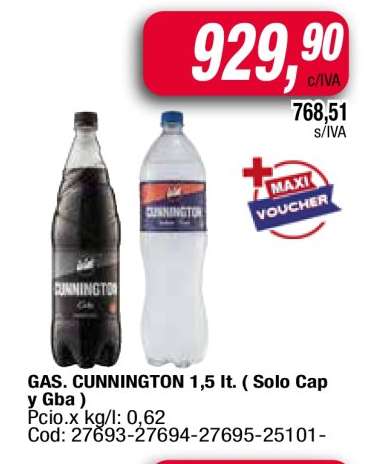 GAS. CUNNINGTON 1,5 lt. (Solo Cap y Gba)