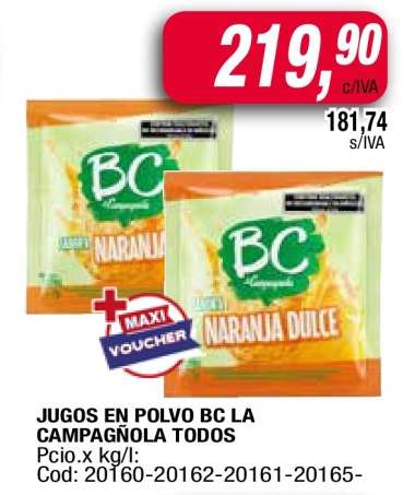 JUGOS EN POLVO BC LA CAMPAÑOLA TODOS