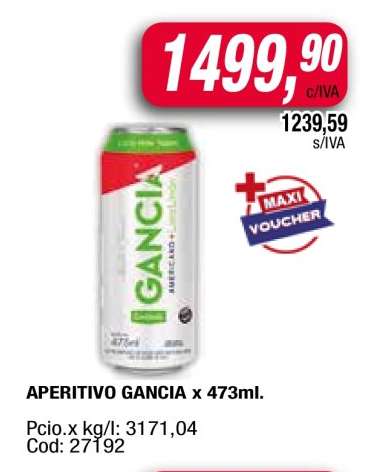 APERITIVO GANCIA x 473ml.