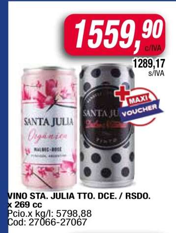VINO STA. JULIA TTO. DCE. / RSDO.