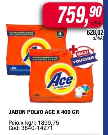 Jabon Polvo Ace x 400 gr