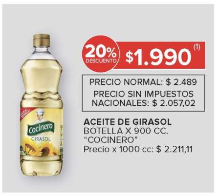 Aceite de Girasol Cocinero