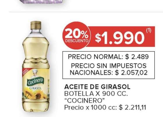 Aceite de Girasol Cocinero
