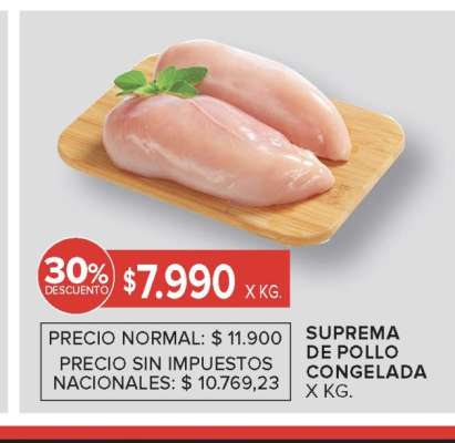 Suprema de pollo congelada