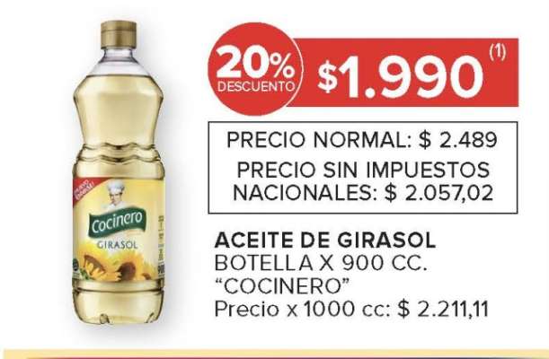 Aceite de Girasol Cocinero